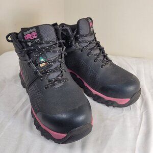 Timberland Pro Womens 6.5 Black Work Shoes Anti-Fatigue A2701 Safety Toe pink